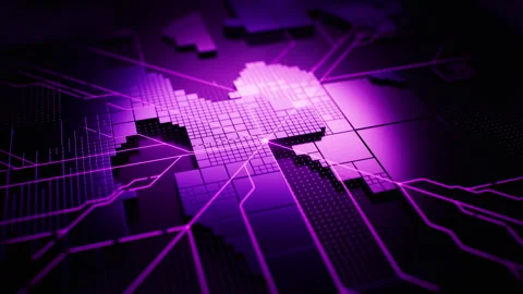Metallic electronic cube circuit board, 3d rendering. Stock Footage 330485621