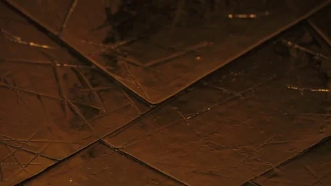 Metallic elements of the restaurant design, geometry design, light reflection. Stock Footage