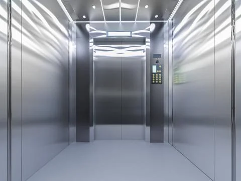 Metallic elevator or passenger lift Stock Illustration