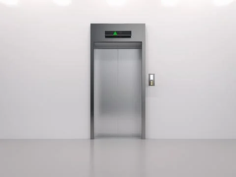 Metallic elevator or passenger lift Stock Illustration