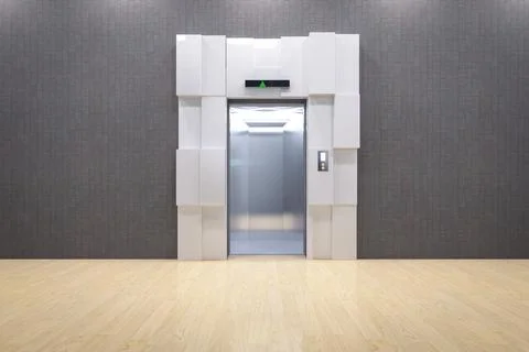 Metallic elevator or passenger lift Stock Illustration