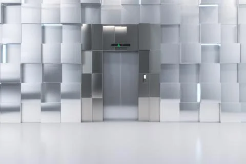 Metallic elevator or passenger lift Stock Illustration