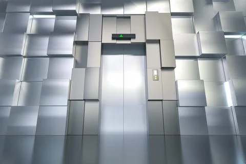Metallic elevator or passenger lift 스톡 일러스트