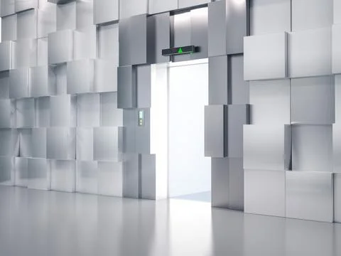 Metallic elevator or passenger lift 스톡 일러스트