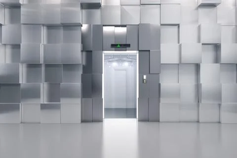 Metallic elevator or passenger lift Stock Illustration