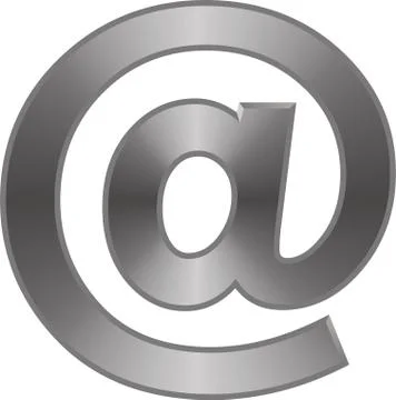 Metallic email sign with reflects. Isolate symbol. Stock Illustration