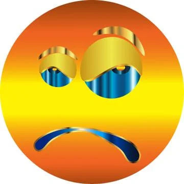 Metallic Emoticon-sticker  vector. Stock Illustration
