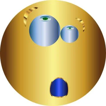 Metallic Emoticon sticker  vector Stock Illustration