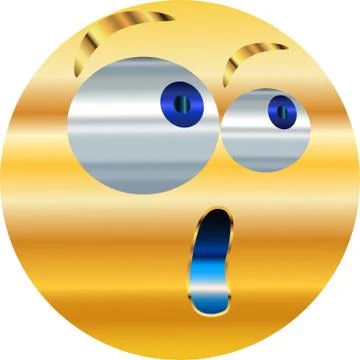Metallic Emoticon-sticker vector Stock Illustration