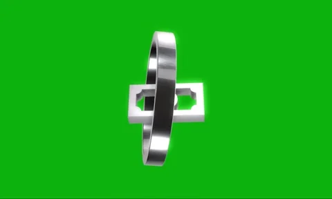 Metallic euro banknote icon rotating inside silver ring on green screen bac.. Stock Footage 346499674