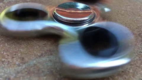 Metallic Fidget Spinner Stock Footage 76406555