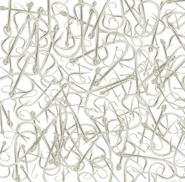 Metallic fish hook isolated on a white Stock Photos