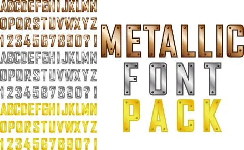 Metallic font Stock Illustration