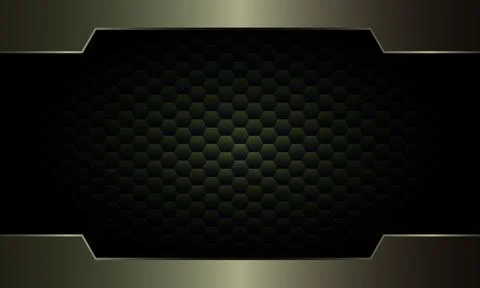 Metallic frame on dark hexagon background. Stock Illustration