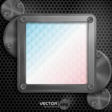 Metallic Frame With Screws Metallic Frame With Screws On Abstract Metallic... Foto stock