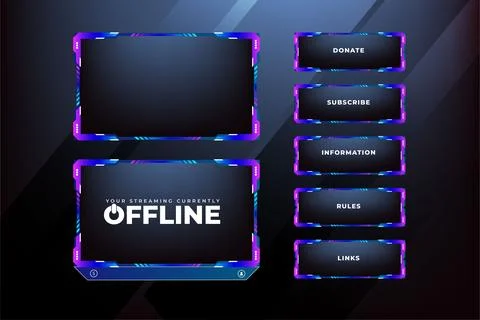 Metallic gaming overlay panel vector with abstract shapes. Simple futuristi.. Stock Illustration