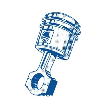 Metallic gear piston. Car engine part. Vector illustration. Automobile repair Stock Illustration