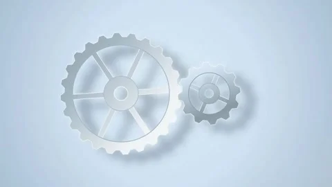 Metallic gear wheels turning seamlessly loop motion background Stock Footage 345760980