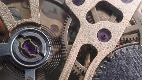Metallic gears and cogs rotating inside ... | Stock Video | Pond5