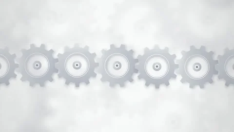 Metallic gears interlocking rotating seamless loop motion background Stock Footage 345601246