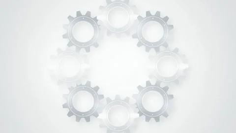 Metallic gears rotating circle seamless loop motion background Stock Footage 345601228