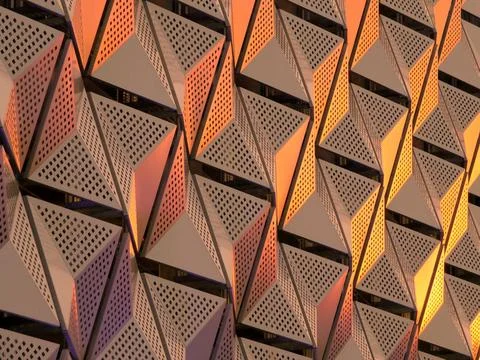  metallic geometric cladding or panels in copper and gold colors metallic ... Stock Photos