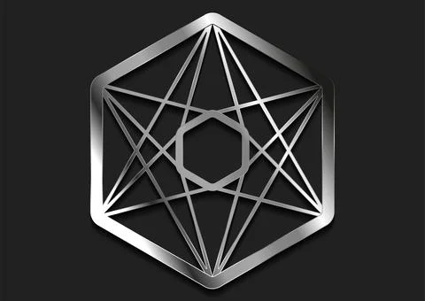 Metallic geometric hexagonal pattern abstract tech background Stock Illustration