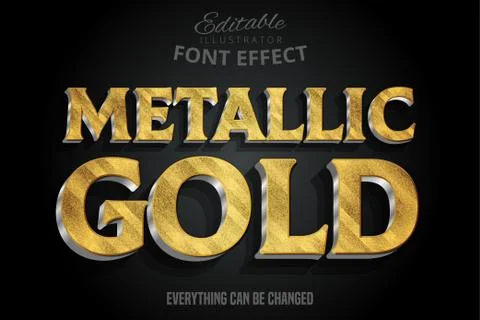 Metallic gold 3d text effect with silver extrude Stock Illustration