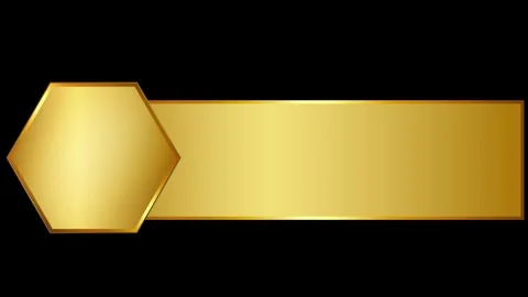 Metallic Gold Broadcast Lower Third Text Banner Motion Design Graphic Video stock 341567294