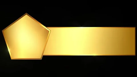 Metallic Gold Broadcast Lower Third Text Banner Motion Design Graphic Video stock 341567320