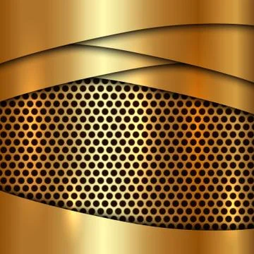 Metallic gold cell decorative background Stock Illustration