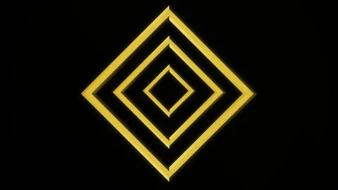 Metallic gold concentric diamond shapes seamless loop motion Stock Footage 343628055
