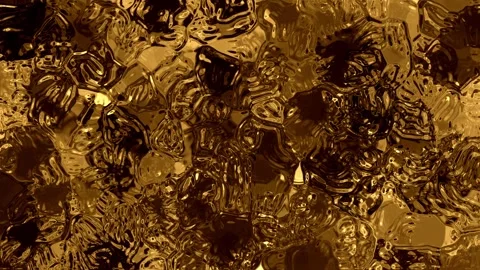 Metallic Gold Liquid Surface Texture Loop Stock Footage 343809546