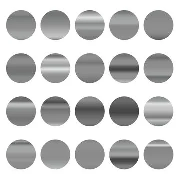 Metallic gradient collection with shiny silver hologram. Holographic foil Stock Illustration