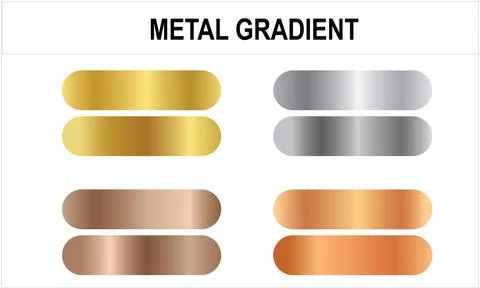 Metallic Gradient Rectangles in Gold Silver Bronze and Copper Ilustración de archivo
