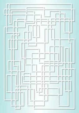 Metallic gradient with white lines like a labyrinth, embossed design. Abstract Stock Illustration