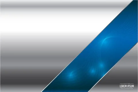 Metallic of gray with blue technology Stock Illustration