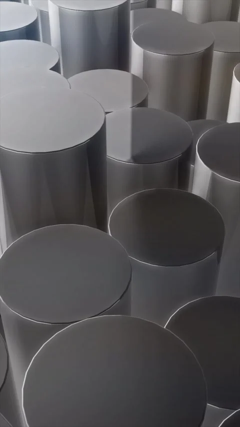 Metallic gray cylinders forming a uniform abstract pattern with industrial .. Stock Footage 317515719