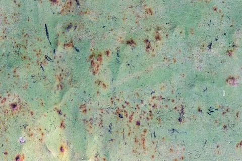 Metallic green background with rust, texture. Stock Photos