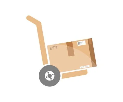 Metallic hand truck with boxes vector design and illustration. Stock Illustration