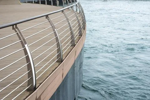 Metallic handrails deck Stock Photos