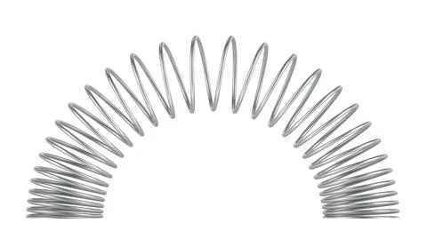 Metallic helical coil spring, 3D rendering Stock Illustration