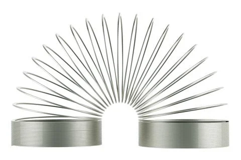 Metallic helical spring toy. 3D rendering Stock Illustration