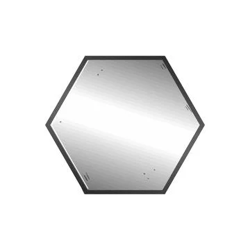 Metallic hexagon shape blank banner template Stock Illustration