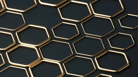 Metallic hexagon structure pattern background, 3d rendering. Stock Footage 324678747