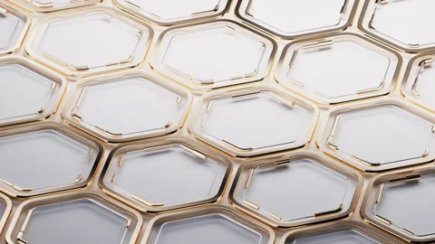 Metallic hexagon structure pattern background, 3d rendering. Stock Footage 324679139
