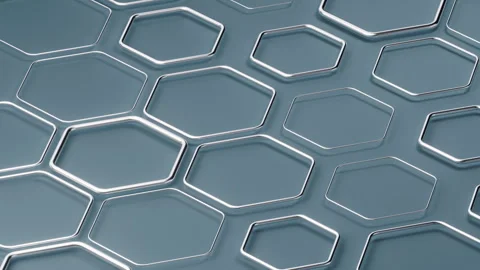 Metallic hexagon structure pattern background, 3d rendering. Stock Footage 324680920