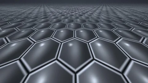 Metallic Hexagonal Grid Perspective Seamless Loop Stock Footage 340544526