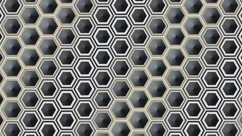 Metallic Hexagonal Pattern Background Seamless Loop Stock Footage 341749917