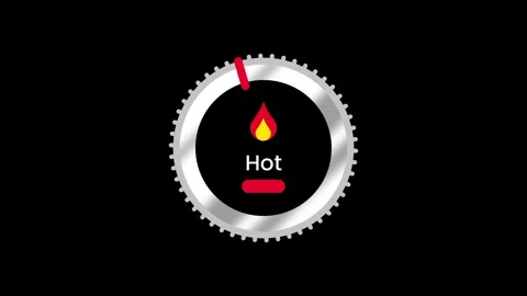 Metallic Hot Temperature Dial Stock Footage 335591710